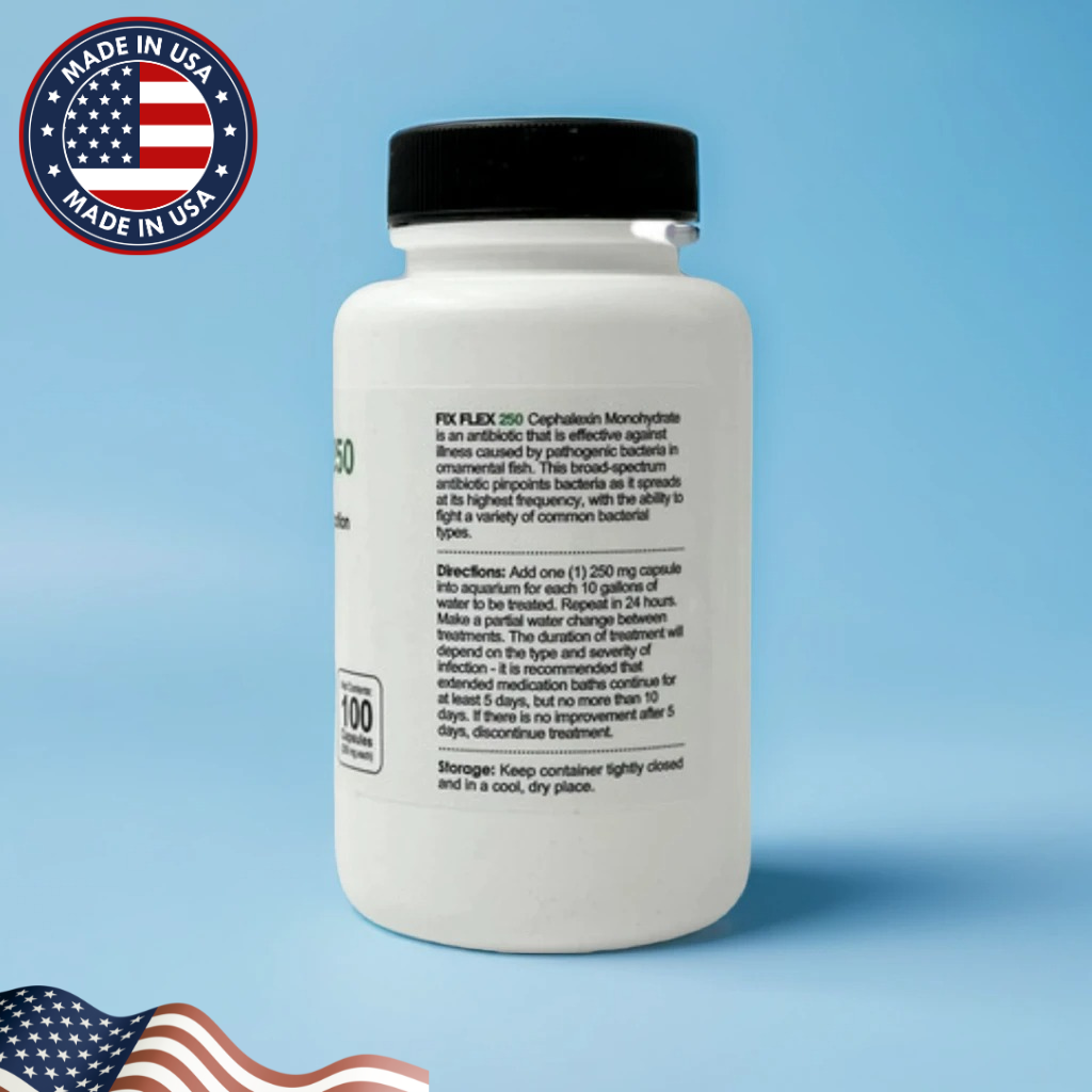 Fish Flex (Cephalexin) 250mg 100 Capsules Fish Antibiotics