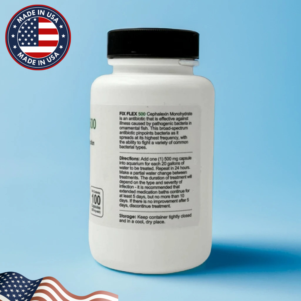 Fish Flex (Cephalexin) 500mg 100 Capsules Fish Antibiotics